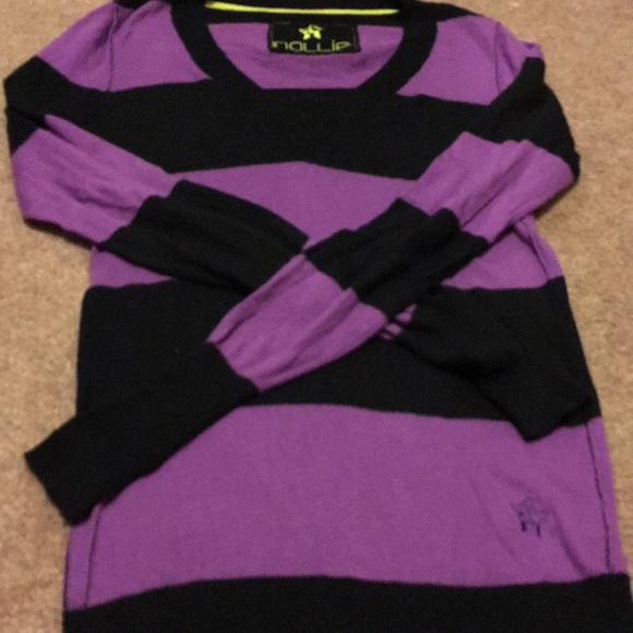 Nollie Purple/Black Long Sweater Size S - Picture 5 of 5